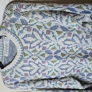 Vintage Crossings 100% Cotton Textured Size L Grandmacore Preppy